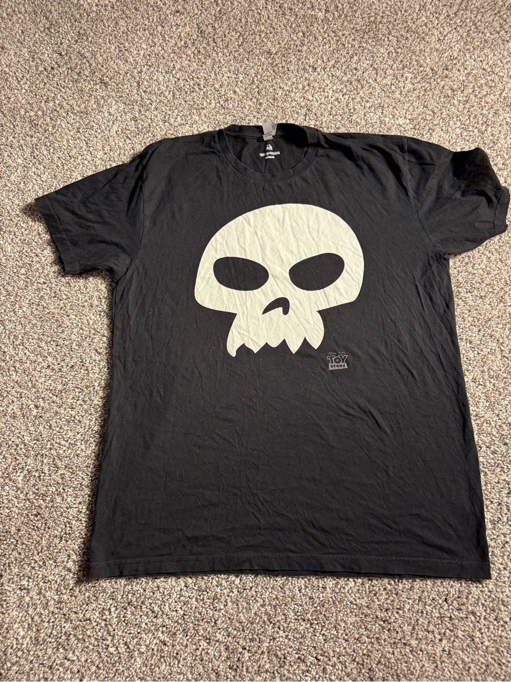 Disney Toy Story Black Skull Graphic Men's T‑Shirt